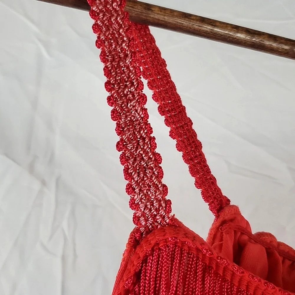 Vintage Red Fringe‎ Matching Boudoir Set